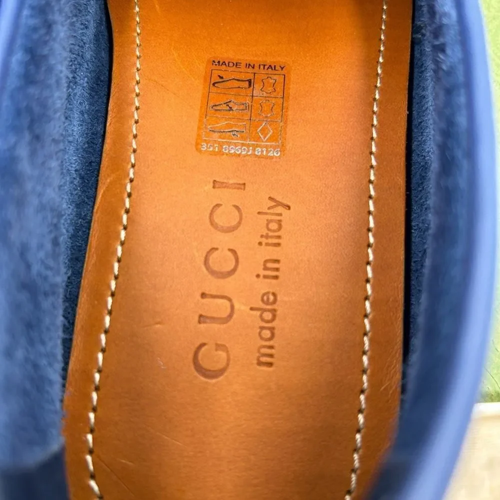 Men’s Gucci interlocking GG Leather driver loafers size 6 fits 6.5US made Italy